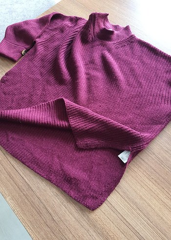 Bordo Kadın Örgü Basic Kazak - Görsel 6