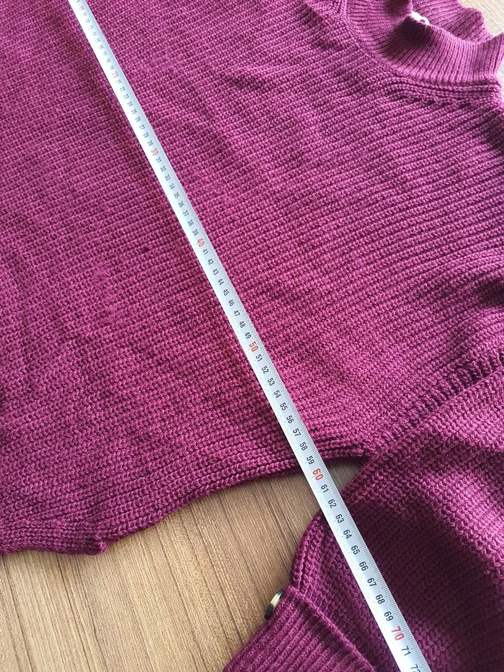 Bordo Kadın Örgü Basic Kazak - Görsel 4