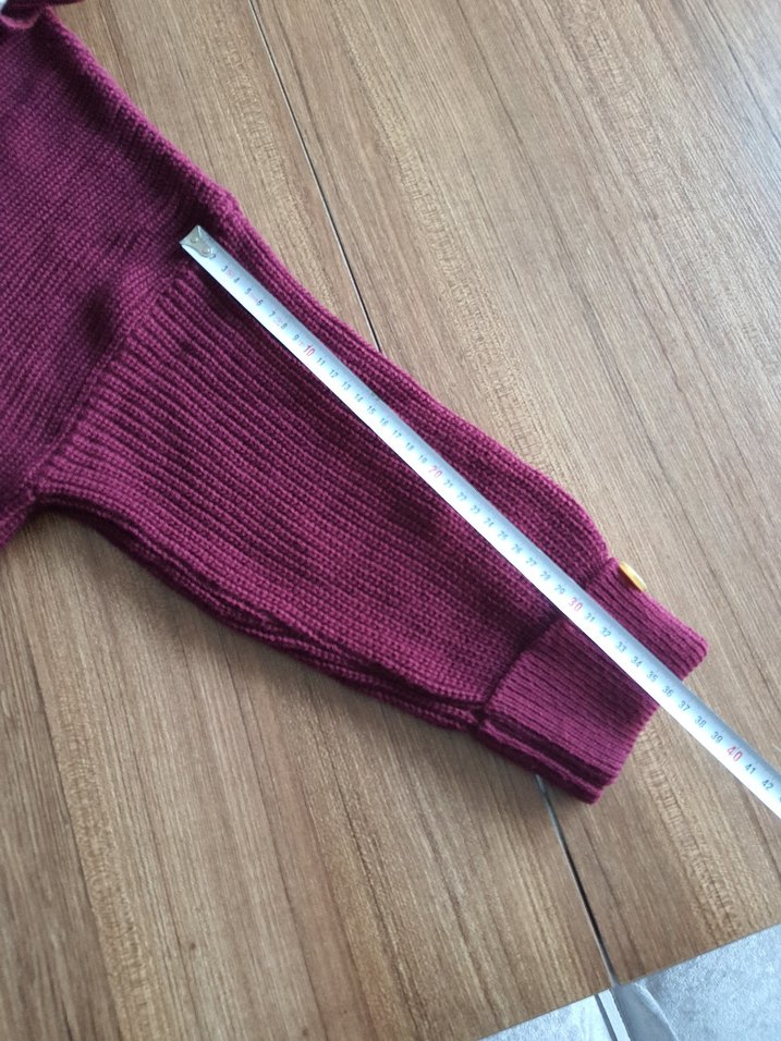 Bordo Kadın Örgü Basic Kazak - Görsel 5