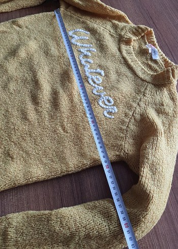 Sarı Triko Kadın Kazak Uzun Kollu - Görsel 5