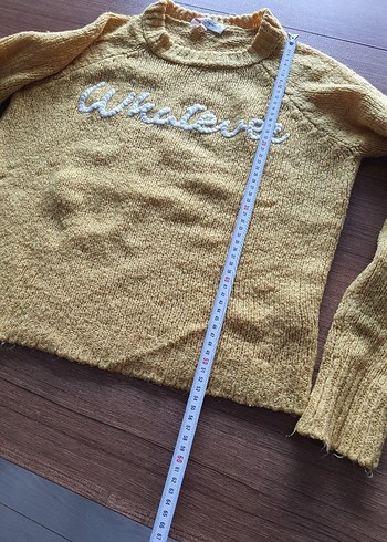 Sarı Triko Kadın Kazak Uzun Kollu - Görsel 4