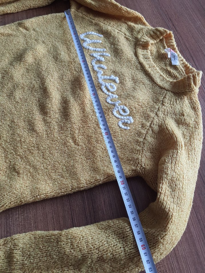 Sarı Triko Kadın Kazak Uzun Kollu - Görsel 5