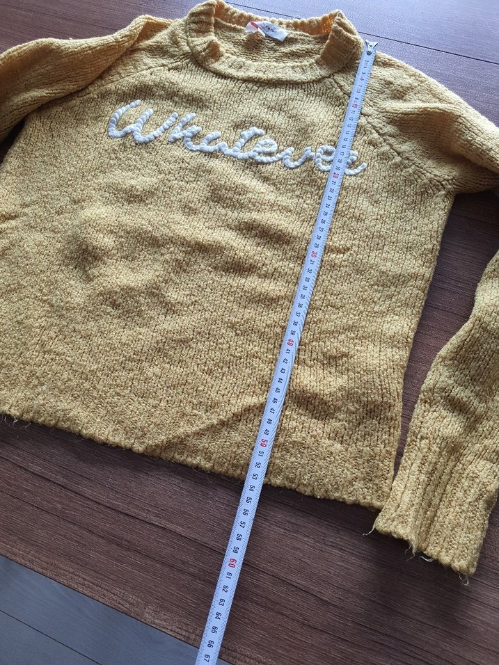 Sarı Triko Kadın Kazak Uzun Kollu - Görsel 4