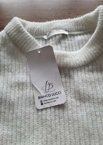 Kadın Beyaz Örme Uzun Kollu Kazak - Görsel 2