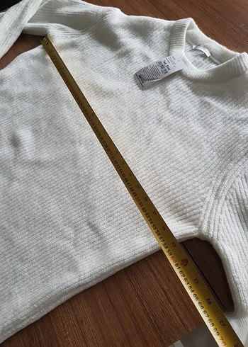 Kadın Beyaz Örme Uzun Kollu Kazak - Görsel 5