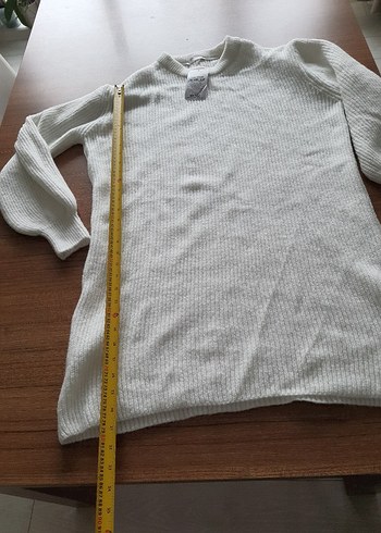 Kadın Beyaz Örme Uzun Kollu Kazak - Görsel 4