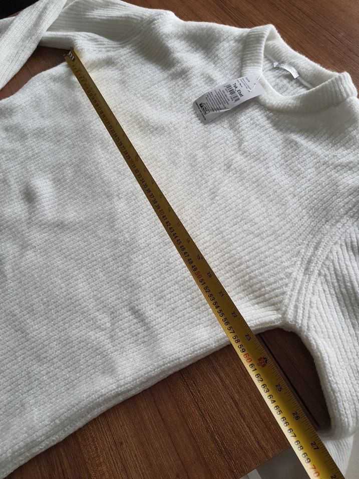 Kadın Beyaz Örme Uzun Kollu Kazak - Görsel 5