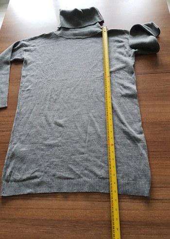 Kadın Gri Triko Balıkçı Yaka Uzun Kollu Kazak - Görsel 3