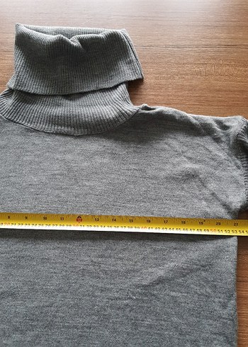 Kadın Gri Triko Balıkçı Yaka Uzun Kollu Kazak - Görsel 2