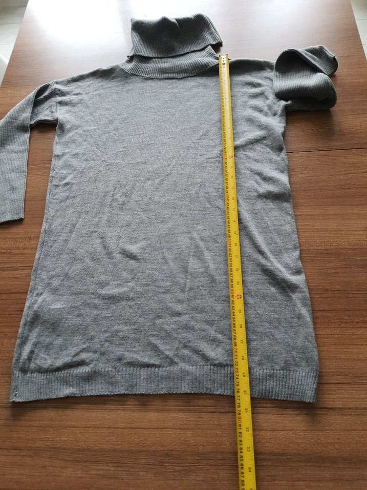 Kadın Gri Triko Balıkçı Yaka Uzun Kollu Kazak - Görsel 3