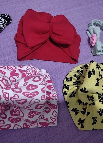 6-12 Ay, 18 cm Beden kırmızı Renk Bebek bone bandana