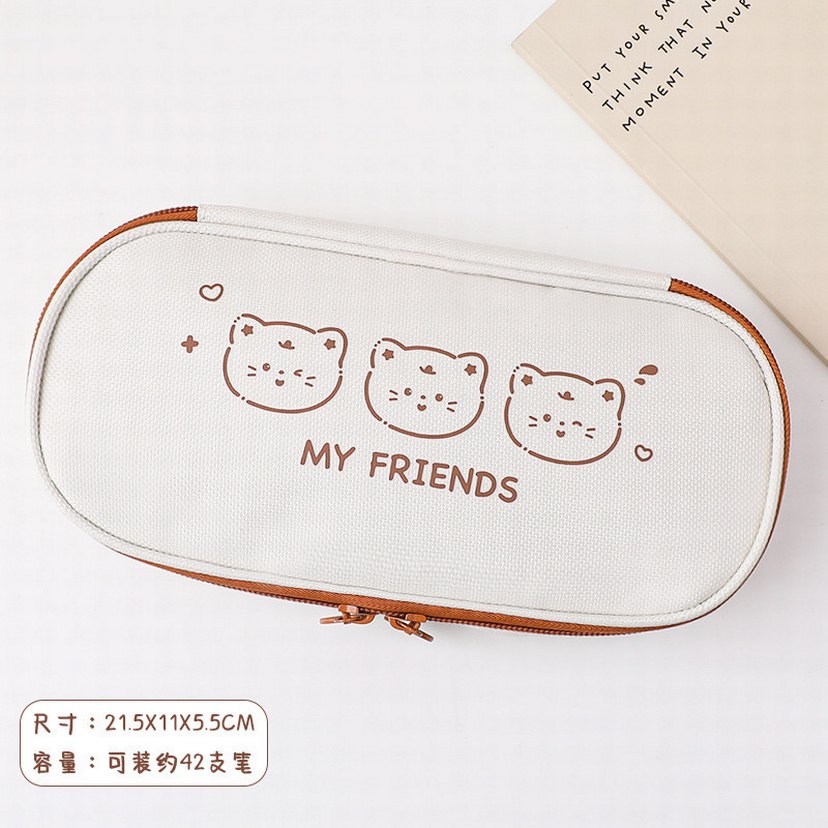 Sevimli Köpek Kanvas Geniş Büyük Y2k Kpop Kalem Kutusu Kalemlik - Görsel 2