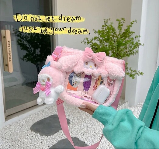 Beden #My Melodi #Kawai #Sakura #Y2k %Sanrio Peluş yarısı Şeffaf Ana