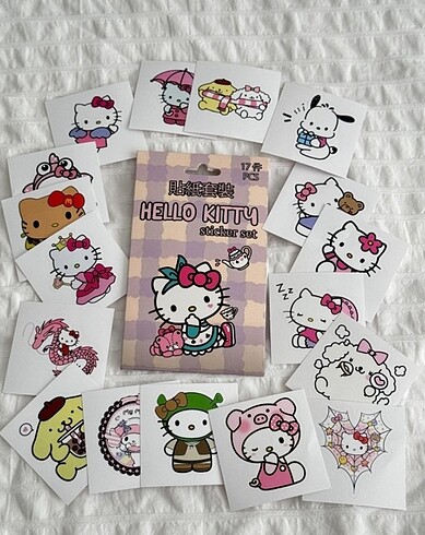 #Kuromi #My #Melody #Sanrio #Kawaii #Kutulu #Sticker Seti 17Adet