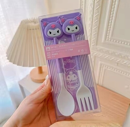 Sanrio Kuromi My Melodi Melody Kore Karekter Figür Çatal Kaşık S