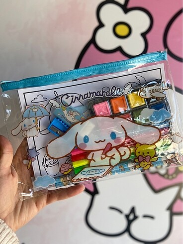 Cinnamoroll Sanrio Kırtasiye Boyama Set / 1Adet Kalemlik / 8li S