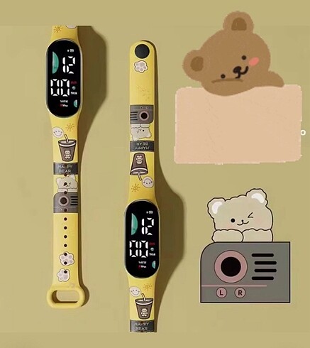 Kawaii Teddy Bear Cute Sevimli Ayı Ayıcık Dijital Led Kız Erkek 
