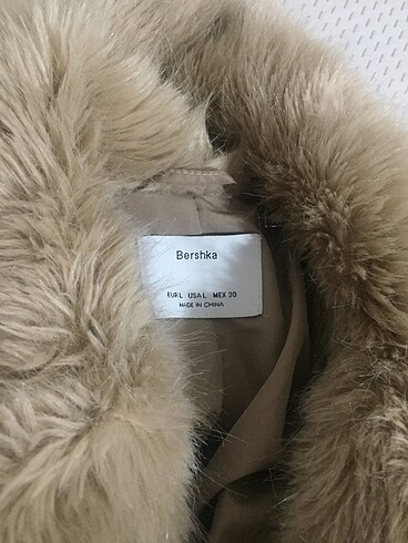 l Beden camel Renk Bershka peluş kürk