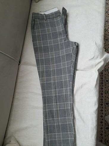 44 Beden gri Renk Ekose gri H&M kumaş pantolon