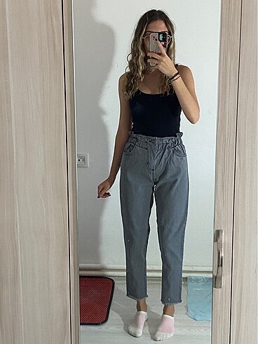 xs Beden Yüksek bel boyfriend pantolon