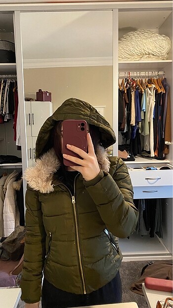 Pull and Bear pull bear temiz kürklü mont şişme