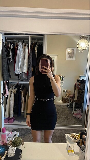 m Beden hm demir detaylı mini elbise