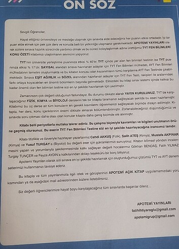 Beden Apotemi tyt fen bilimleri konu özeti