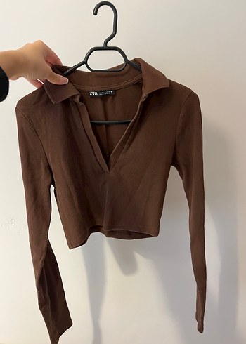 Zara Kahverengi Crop Top