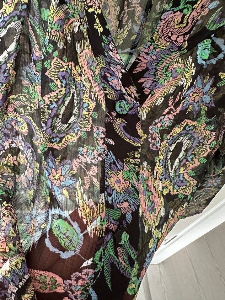 Zara Bohem Çok Renkli Uzun Kollu Gömlek - Görsel 3