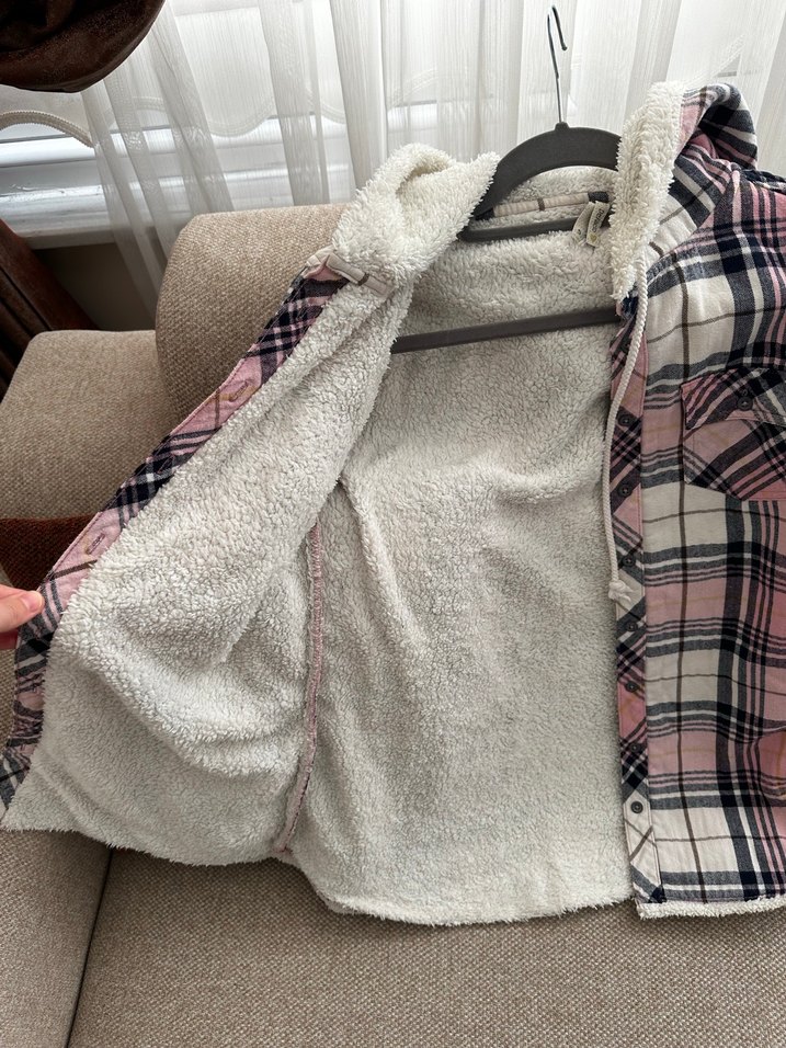 DeFacto Düğmeli, Uzun Kollu Pembe Ekose Oduncu Kadın Gömlek - Görsel 4