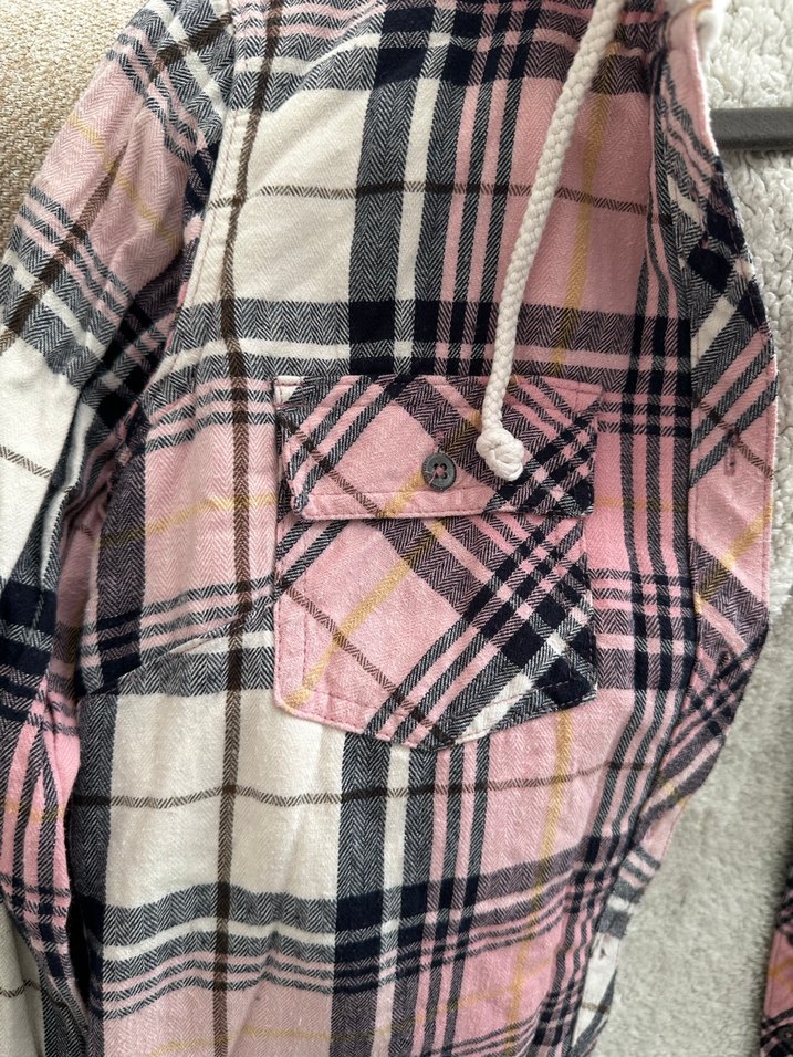 DeFacto Düğmeli, Uzun Kollu Pembe Ekose Oduncu Kadın Gömlek - Görsel 2