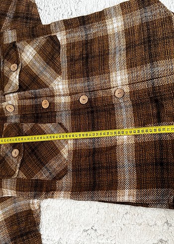 Koton Düğmeli Kahverengi Ekose Kadın Oduncu Gömlek - Görsel 5