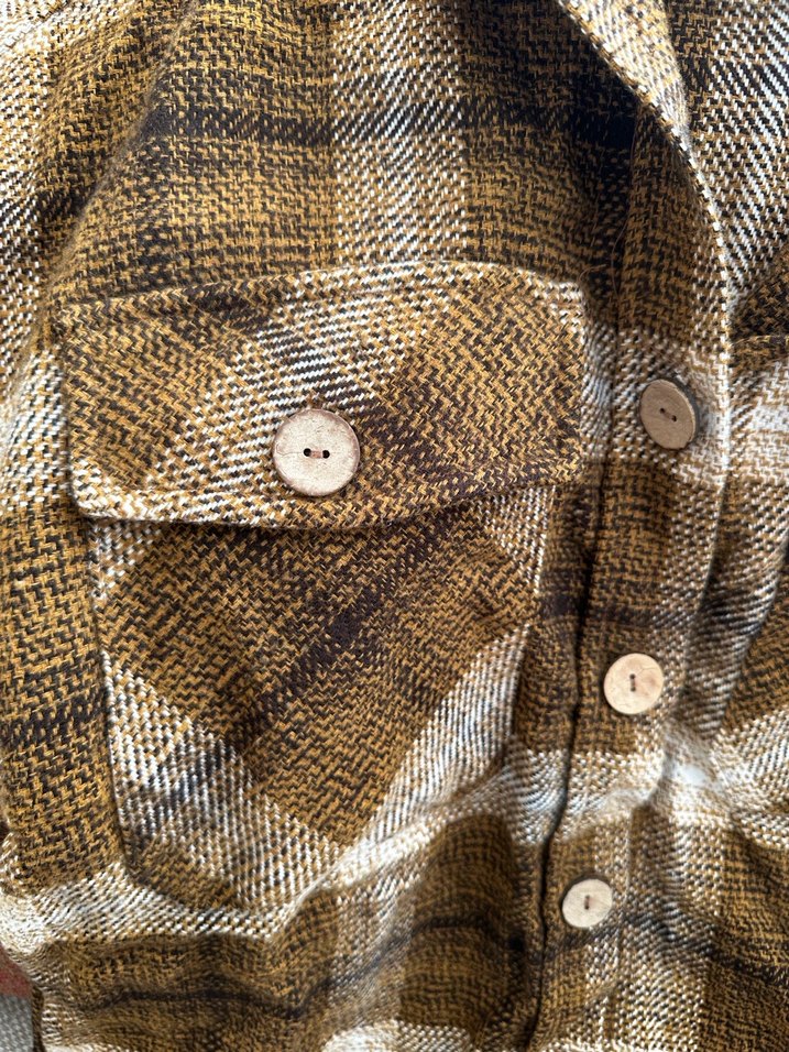 Koton Düğmeli Kahverengi Ekose Kadın Oduncu Gömlek - Görsel 2