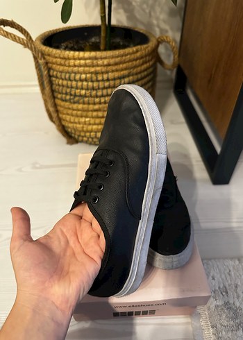 Siyah Minimalist Platform Kadın Spor Ayakkabı - Görsel 3