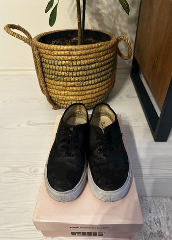 Siyah Minimalist Platform Kadın Spor Ayakkabı - Görsel 2