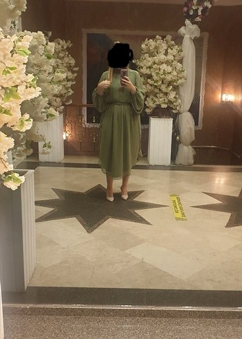 Adil Işık Şeffaf Detaylı Haki Uzun Elbise - Görsel 4