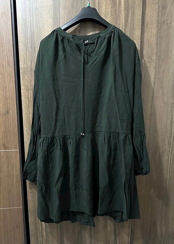 ADL Haki Uzun Kollu Midi Elbise - Görsel 6