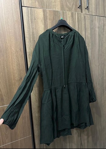 ADL Haki Uzun Kollu Midi Elbise - Görsel 8