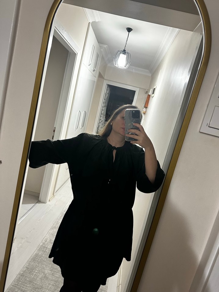 ADL Haki Uzun Kollu Midi Elbise - Görsel 4