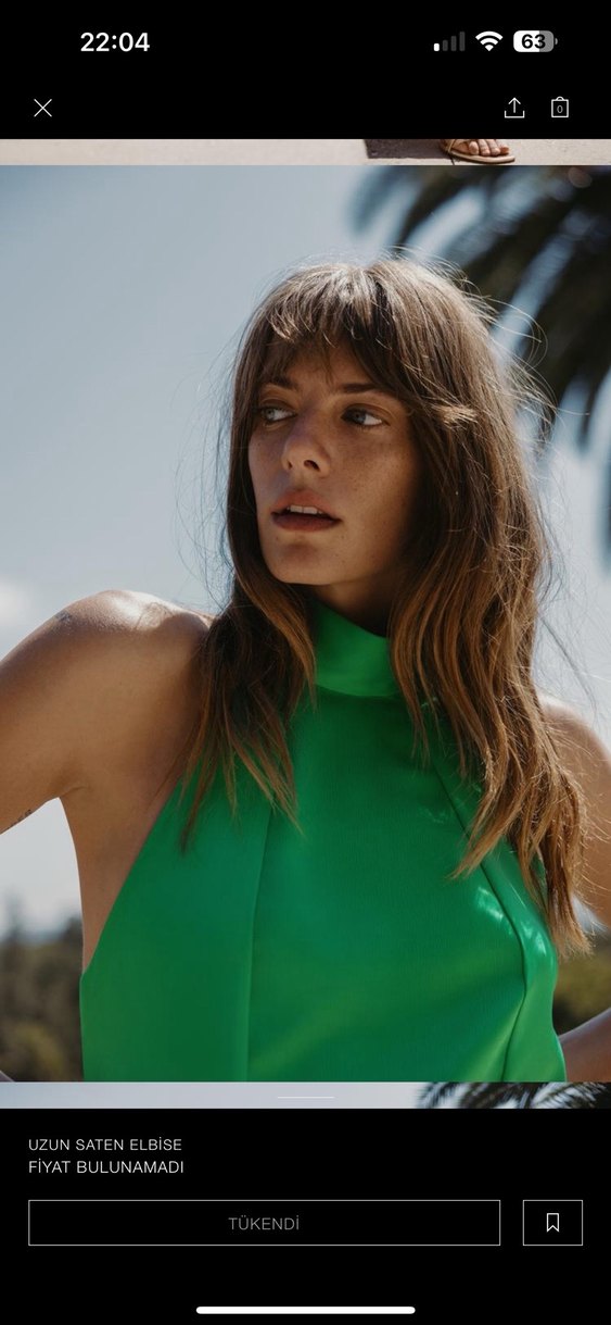 Yeşil Uzun Drapeli Yüksek Yakalı Elbise - Görsel 2