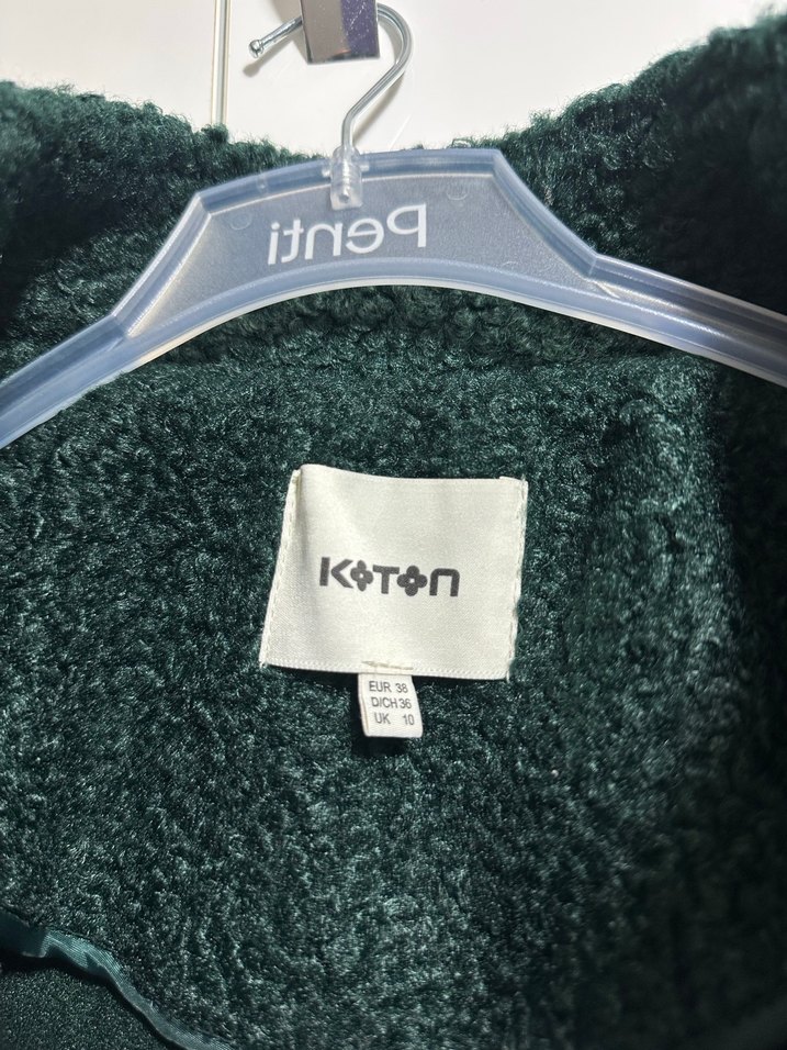 Koton Buklet Midi Yeşil Kadın Kaban - Görsel 4