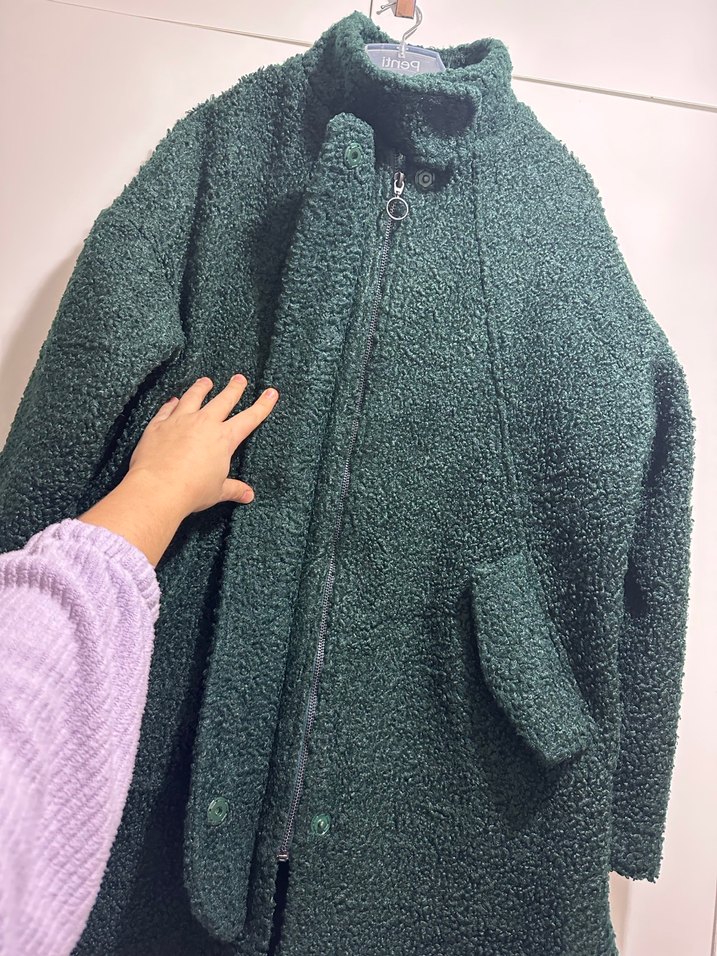 Koton Buklet Midi Yeşil Kadın Kaban - Görsel 3