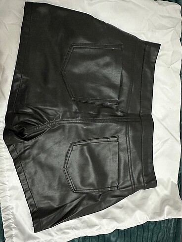 Zara Deri Şort Etek - Görsel 7