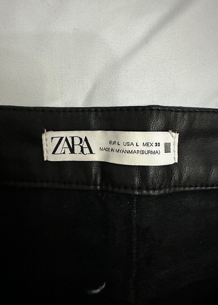 Zara Deri Şort Etek - Görsel 5