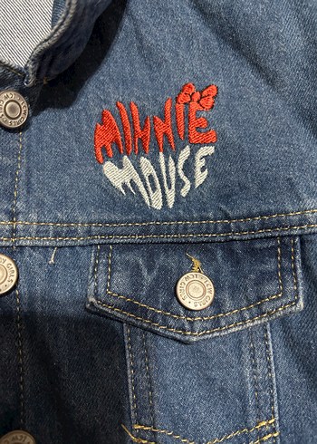 s Beden mavi Renk Nakışlı Düğmeli Mavi Denim Ceket LCW