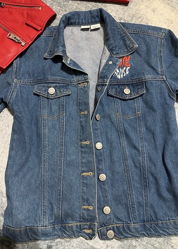 Nakışlı Düğmeli Mavi Denim Ceket LCW
