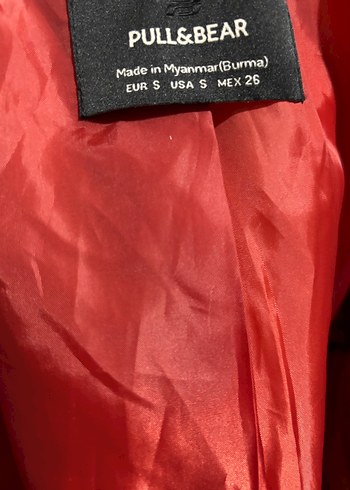 Kadın Kırmızı Deri Biker Ceket Bershka