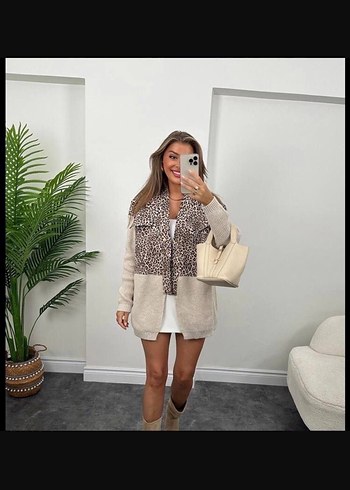 Zara Leopar Desenli Kadın Hırka