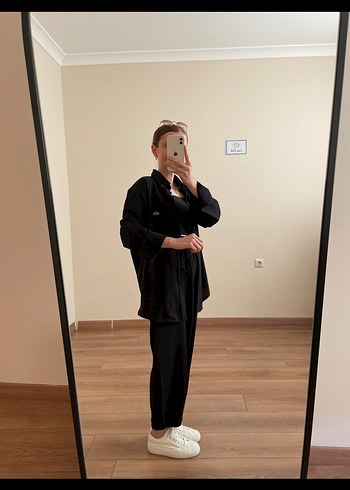 Zara Siyah Regular Fit Keten Gömlek