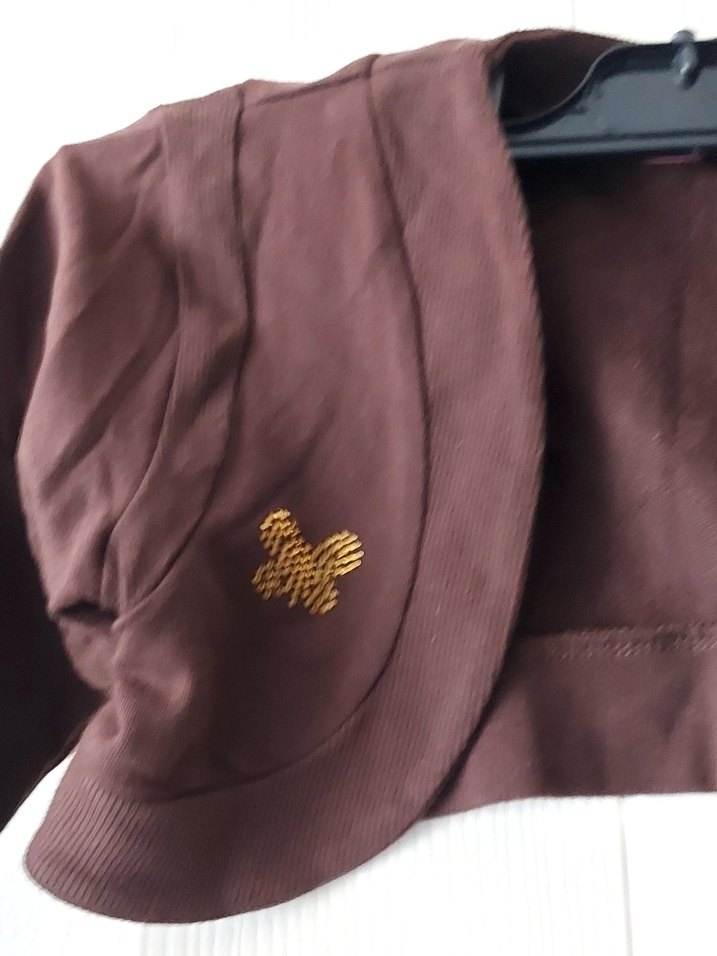 Kız Çocuk Kahverengi Düğmeli Bolero - Görsel 3